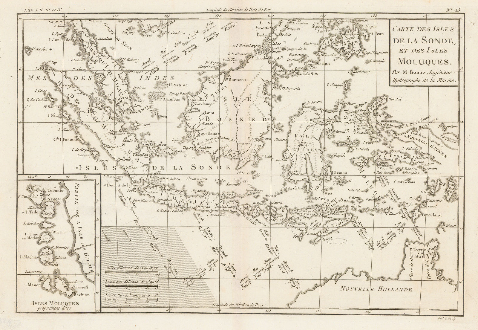 Rigobert Bonne, Indonesia, Malaysia and New Guinea, 1790 c