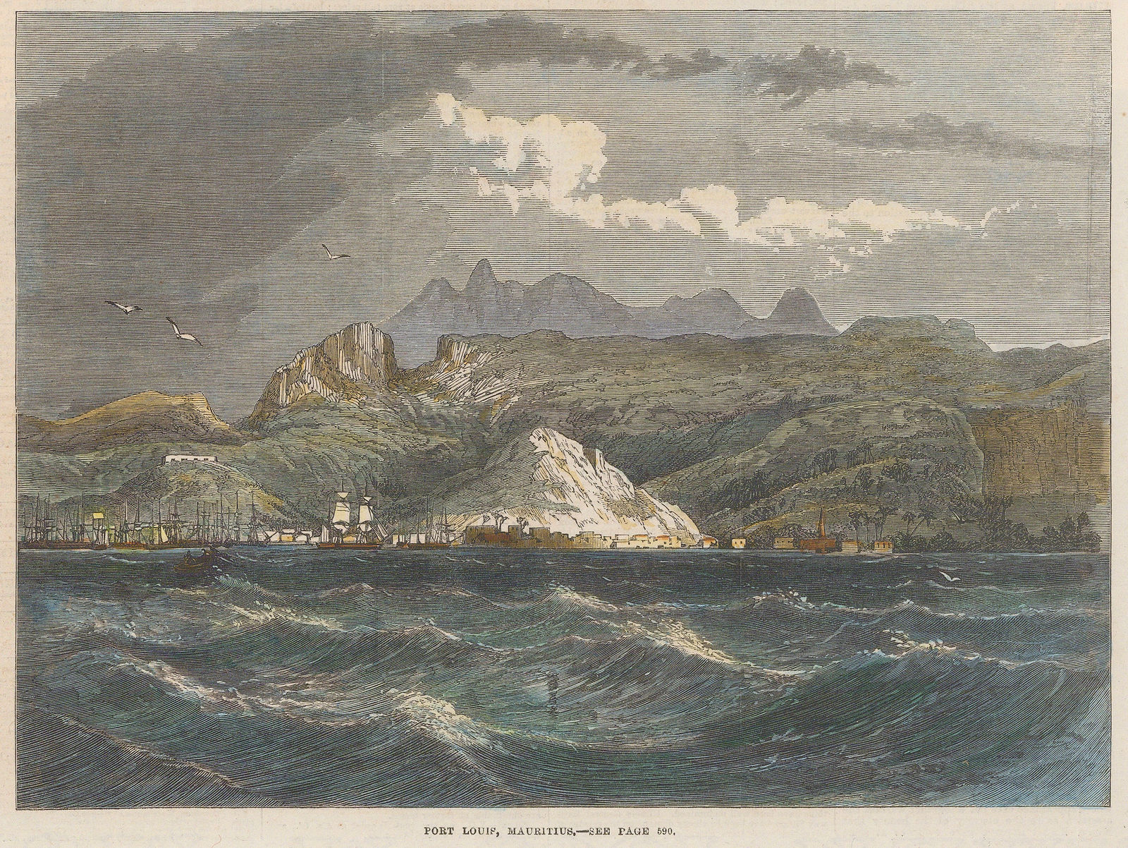Illustrated London News (ILN), Mauritius - Port Louis and the Moka Range, 1868