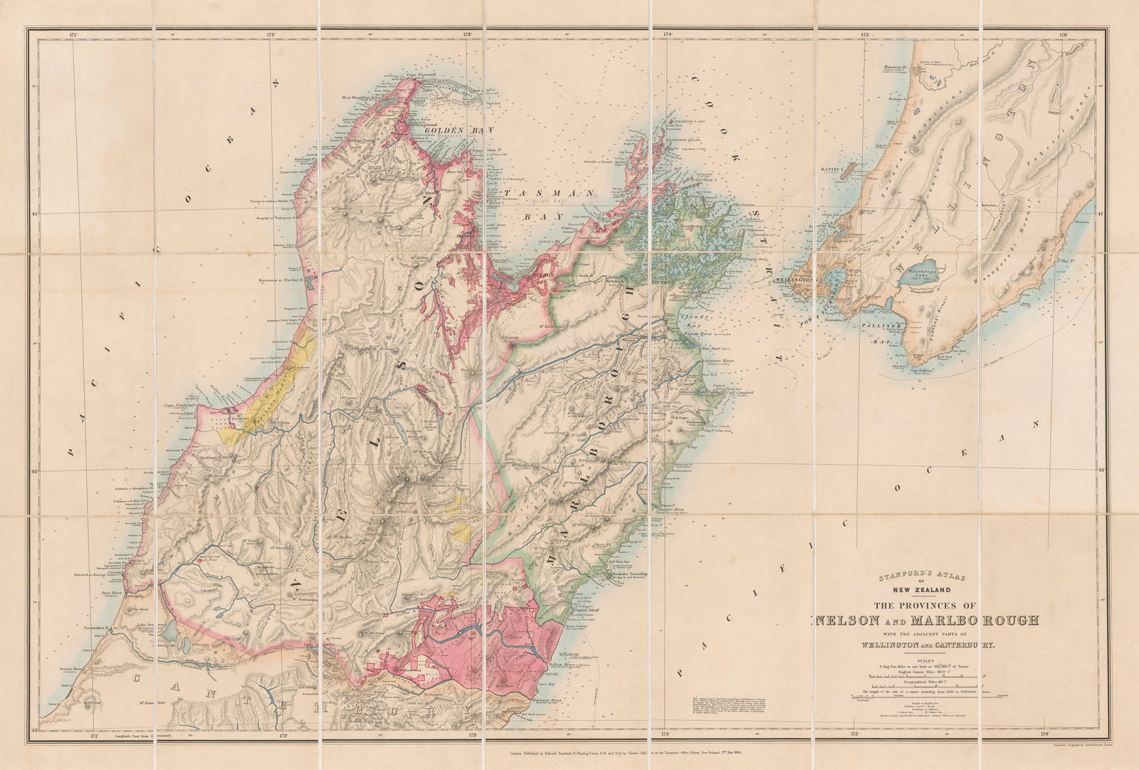 Edward Stanford, The Provinces of Nelson and Marlborough, 1864