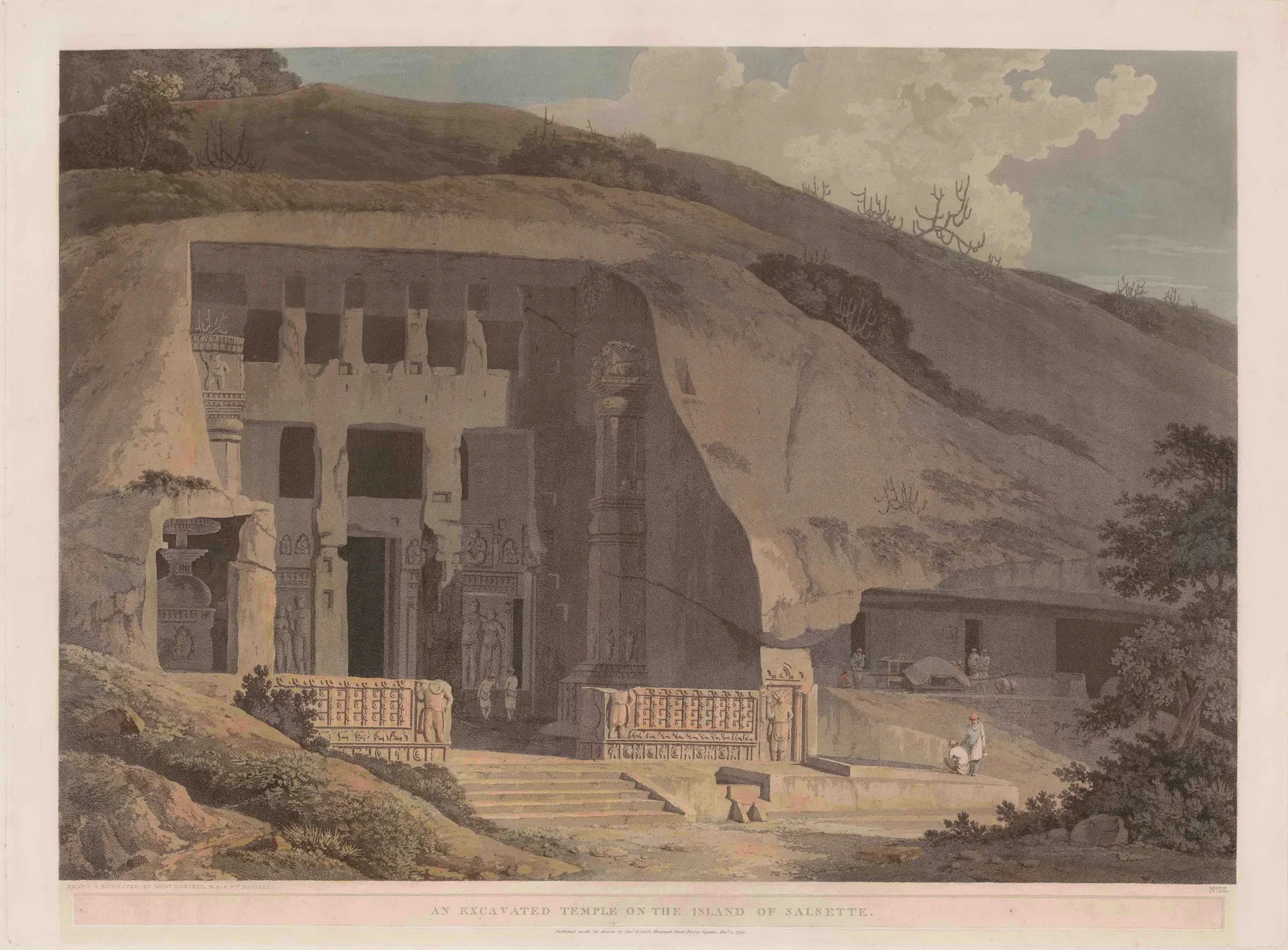Thomas & William Daniell, India - Mumbai / Bombay, Kanheri Caves at Salsette, 1799