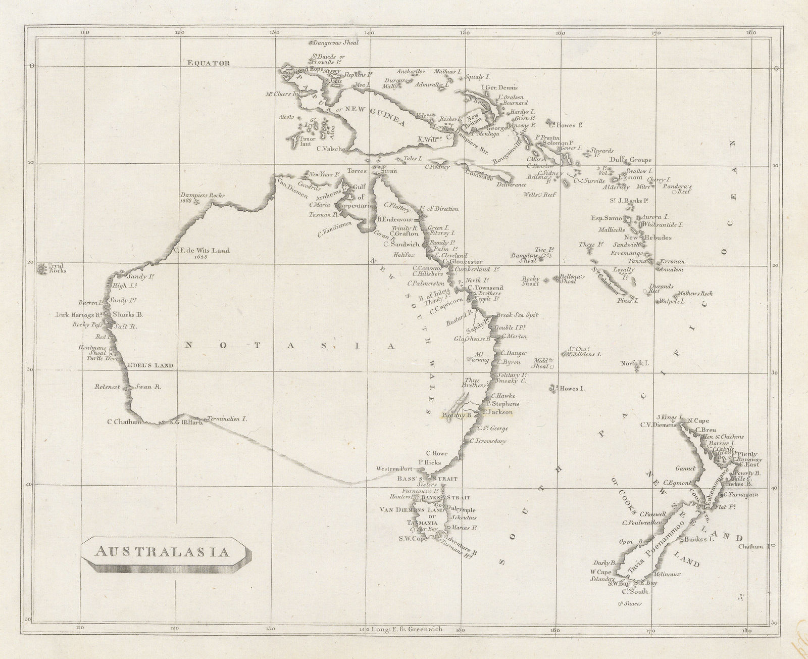 Aaron Arrowsmith & Samuel Lewis, Australasia, 1812