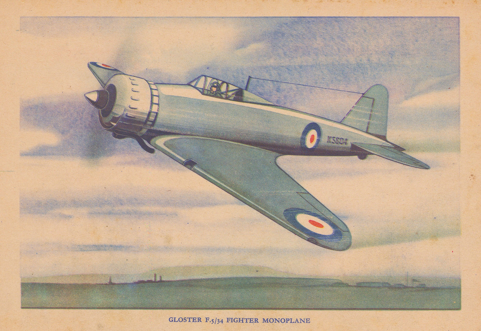 Juvenile Productions, RAF - Fighter, Gloster F. 5/34, 1948 c.