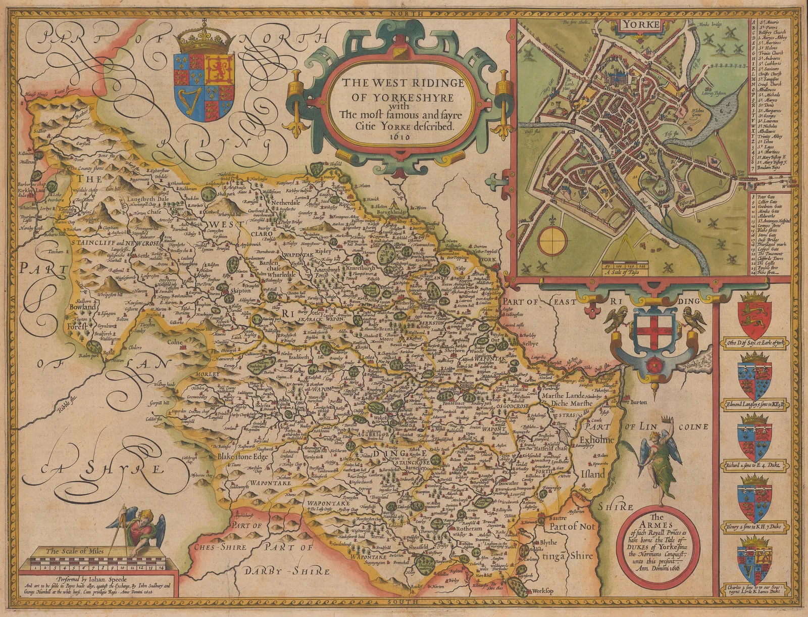 John Speed, The West Ridinge of Yorkshyre, 1611