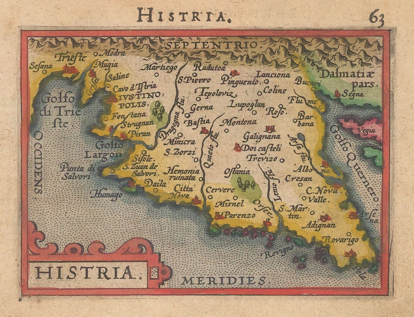 Abraham Ortelius, Histria, 1600 c.