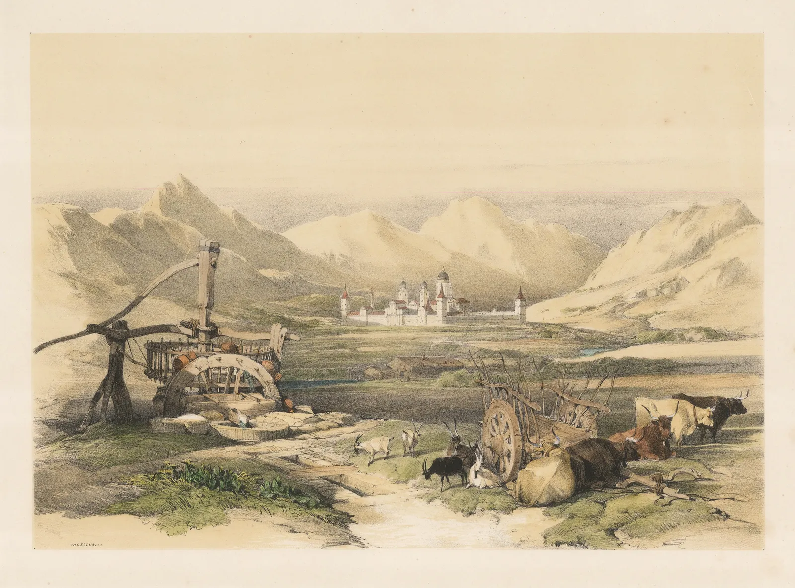 David Roberts, Spain - Madrid, El Escorial, 1837