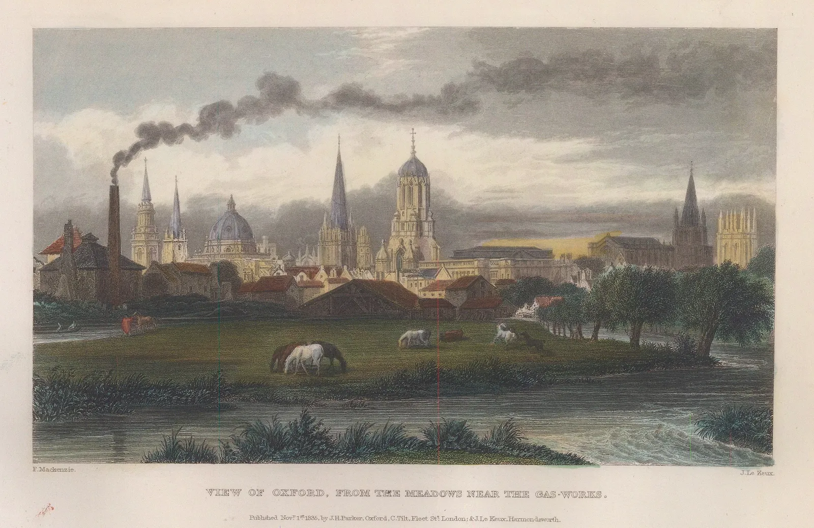 John Le Keux, Oxford - Panorama, 1838