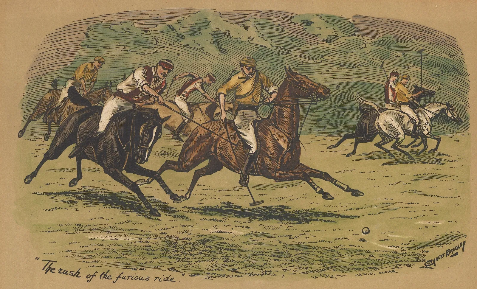 Cuthbert Bradley, Polo - Rush of the Furious Ride, 1890 c.