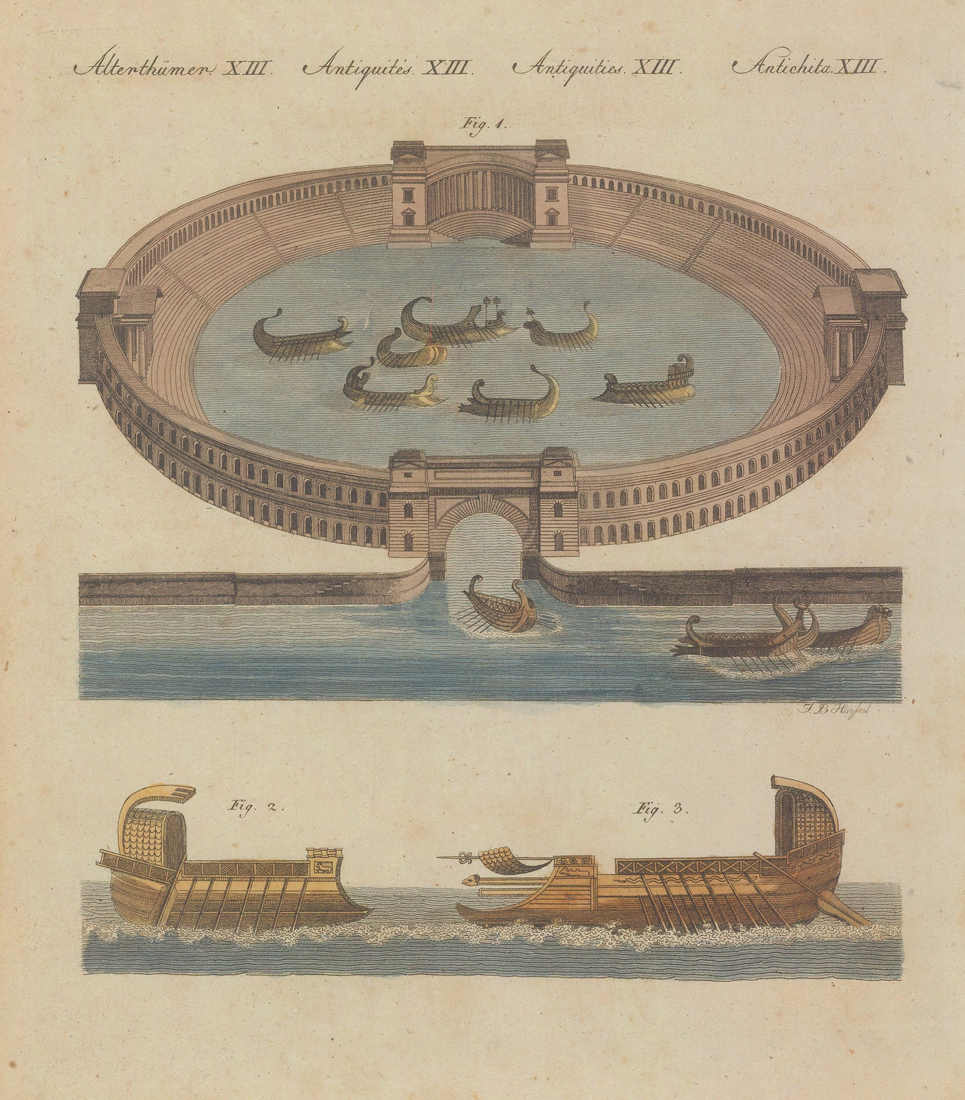 Friedrich Bertuch, Rome - Naumachia on the Tiber, 1798