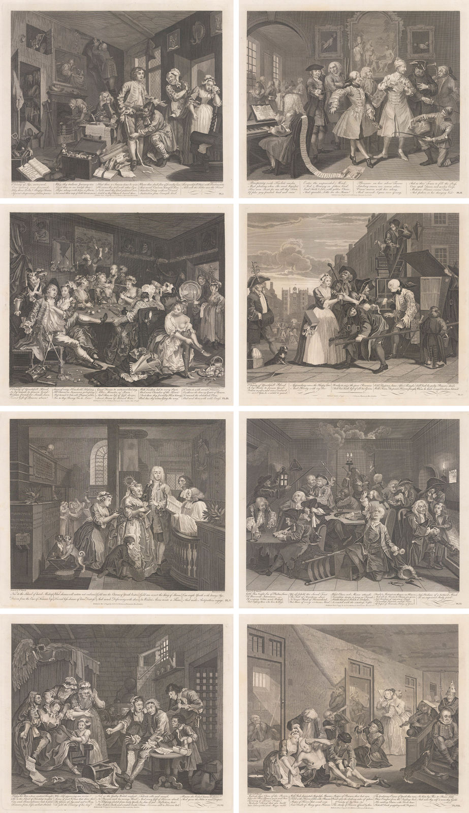 William Hogarth, Hogarth - Rake's Progress, 1800 c.