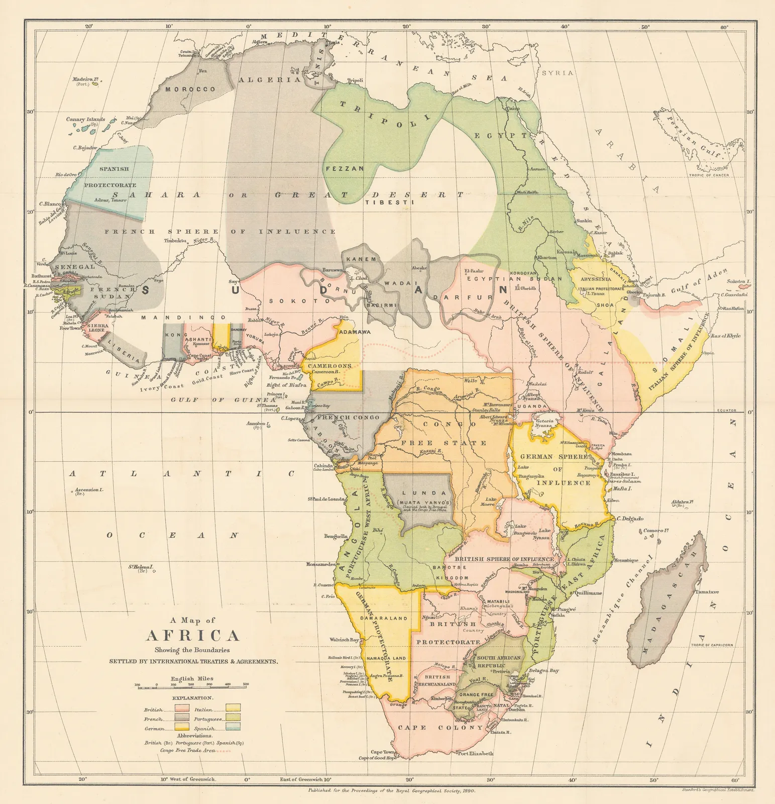 Royal Geographical Society (RGS), Africa after the Berlin Conference, 1890