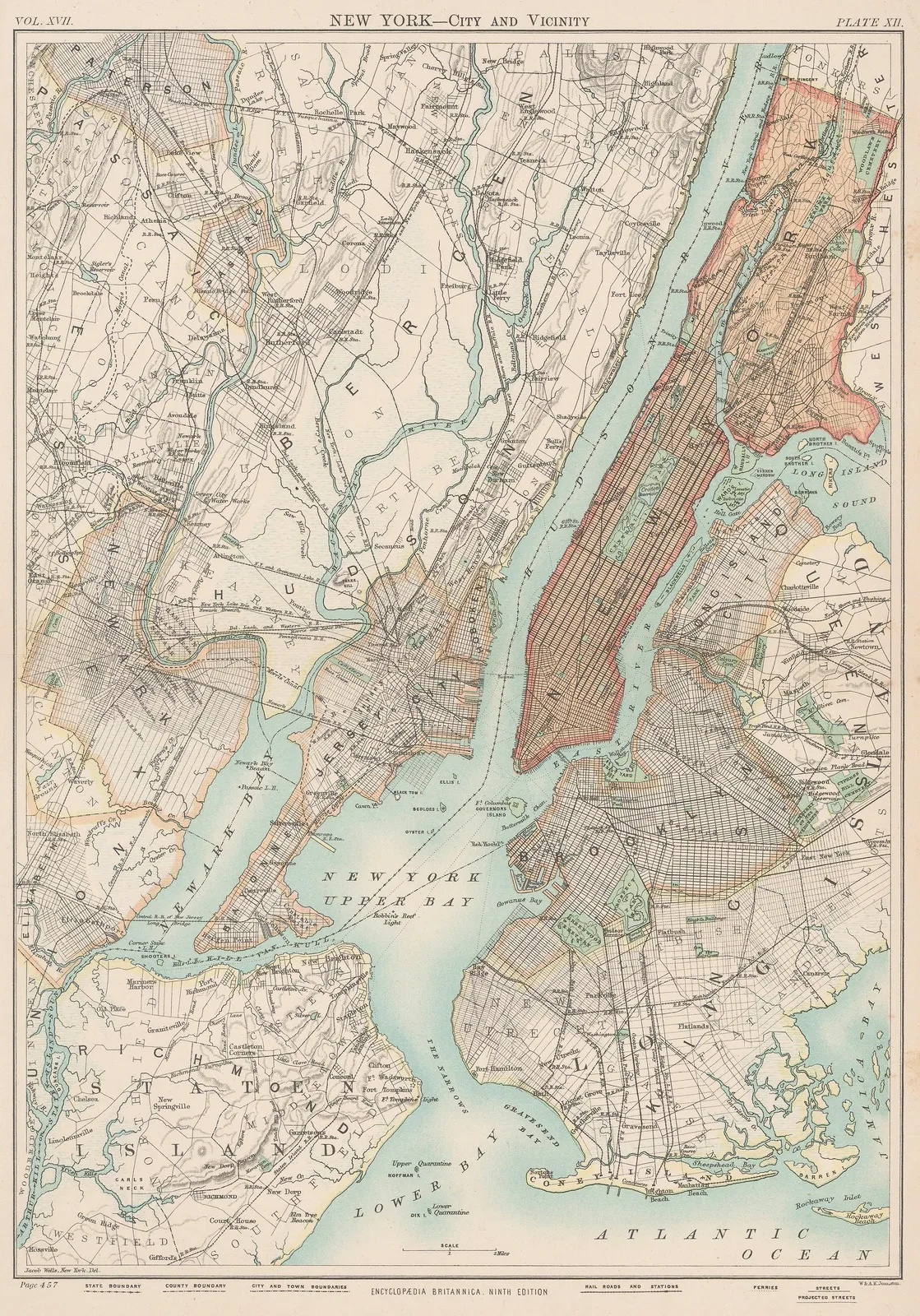 W. & A.K. Johnston, New York - City and Vicinity, 1884 c.