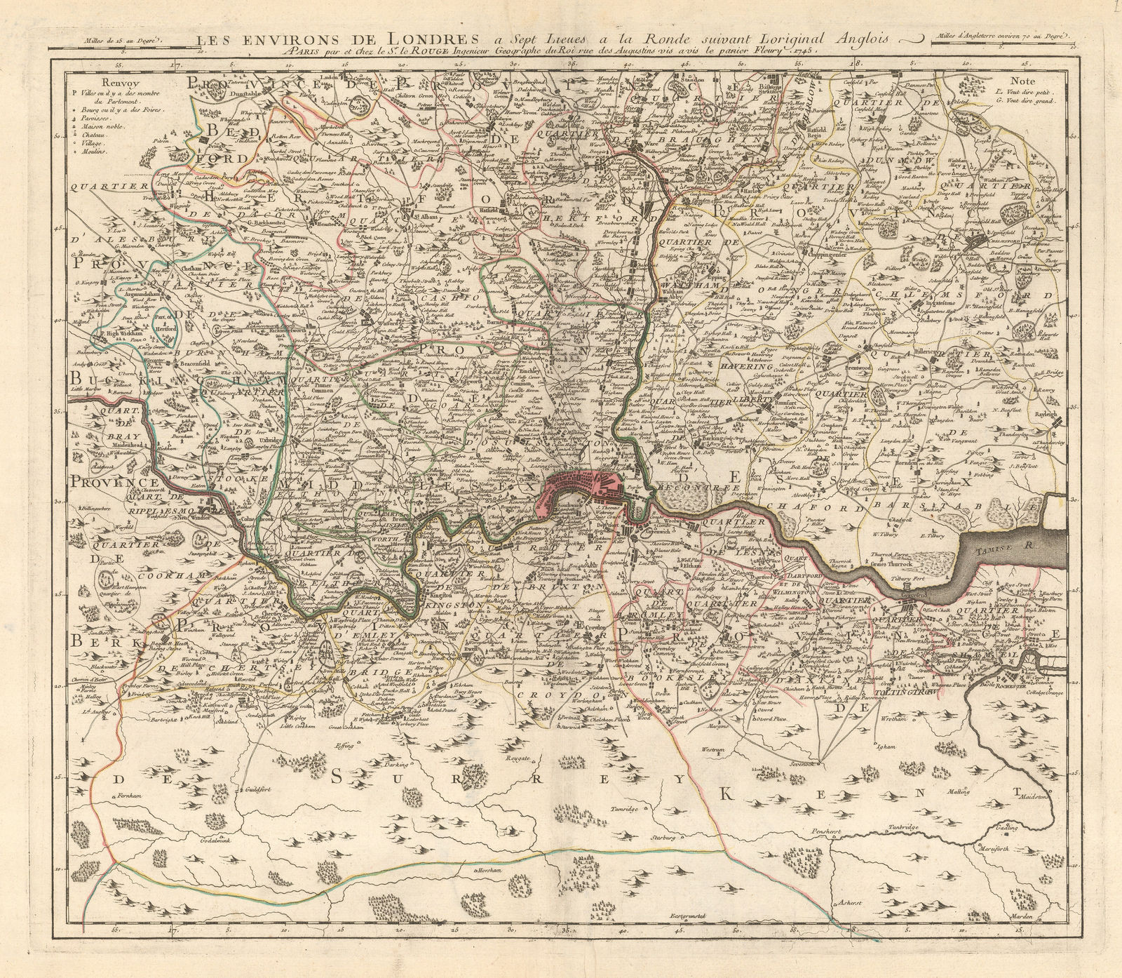 Georges-Louis Le Rouge, Les Environs de Londres, 1745