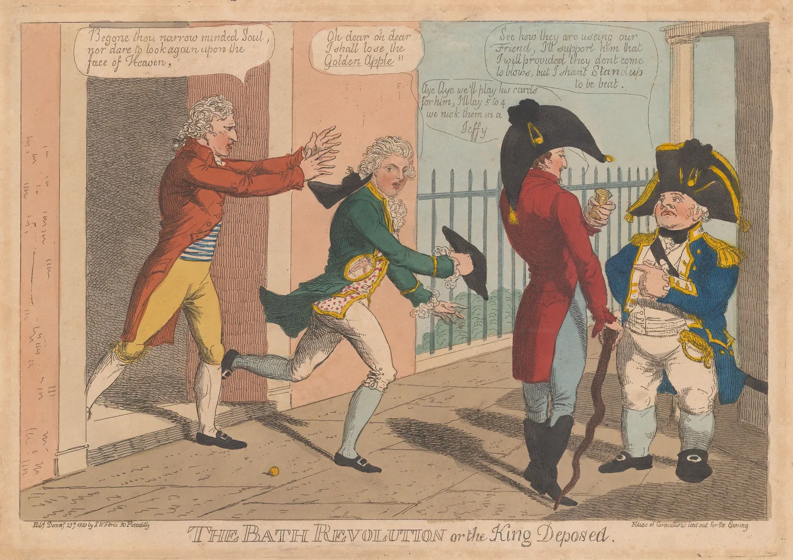 Samuel William Fores, Political Cartoon - Bath Revolution, or the King Deposed, 1803