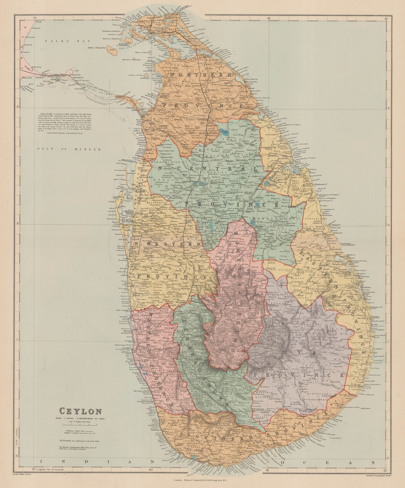 Edward Stanford, Sri Lanka (Ceylon), 1911