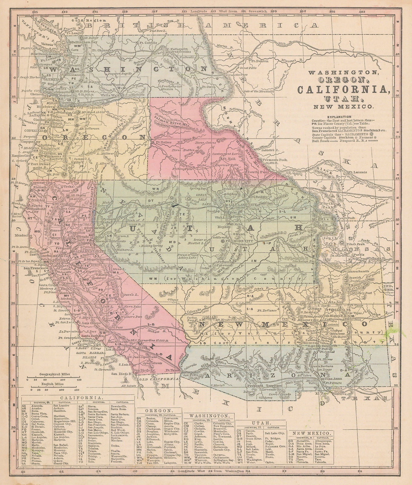 Roswell C. Smith, Civil War-Era Map of the Western US, 1861