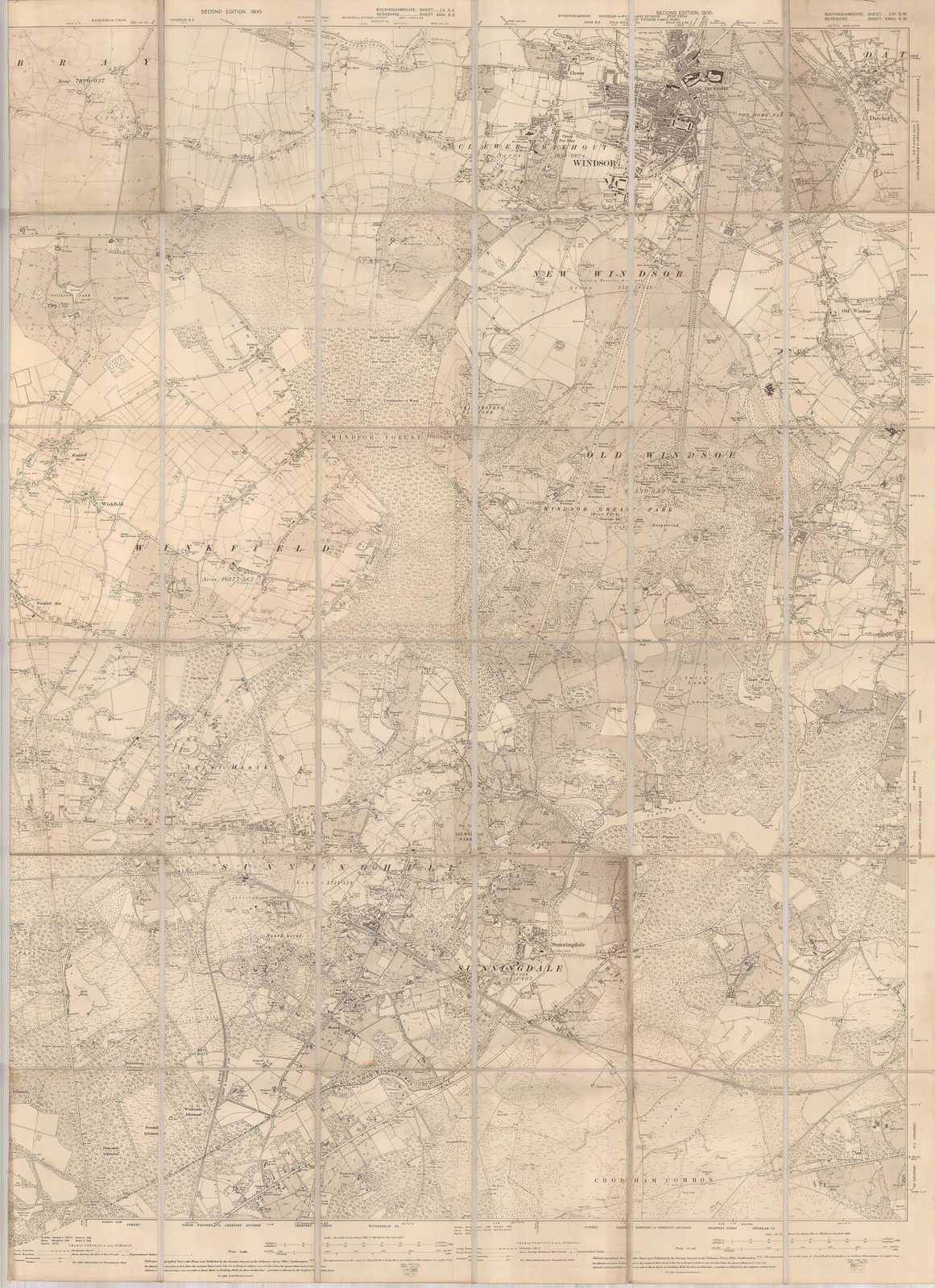 Ordnance Survey, Windsor and Ascot, 1900