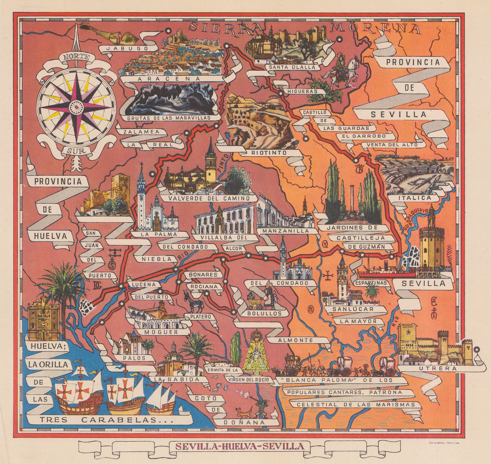 Seix y Barral, Sevilla - Huelva - Sevilla, 1965 c.