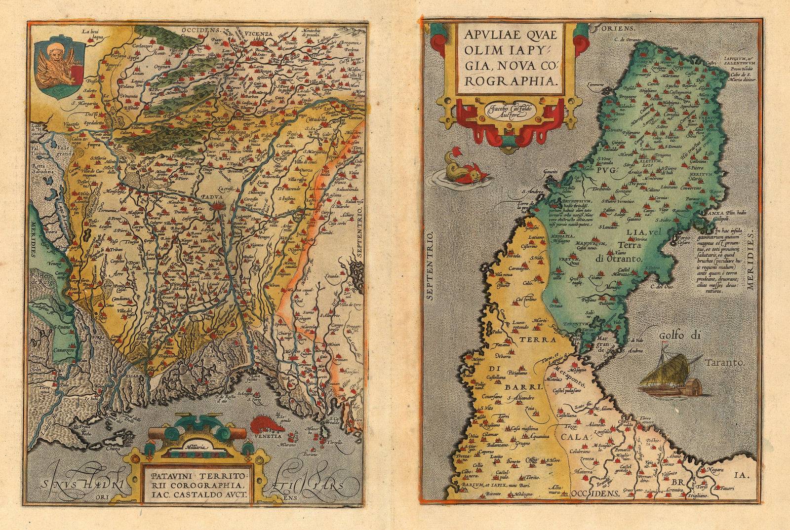 Abraham Ortelius, Regions of Padua and Apulia, 1592