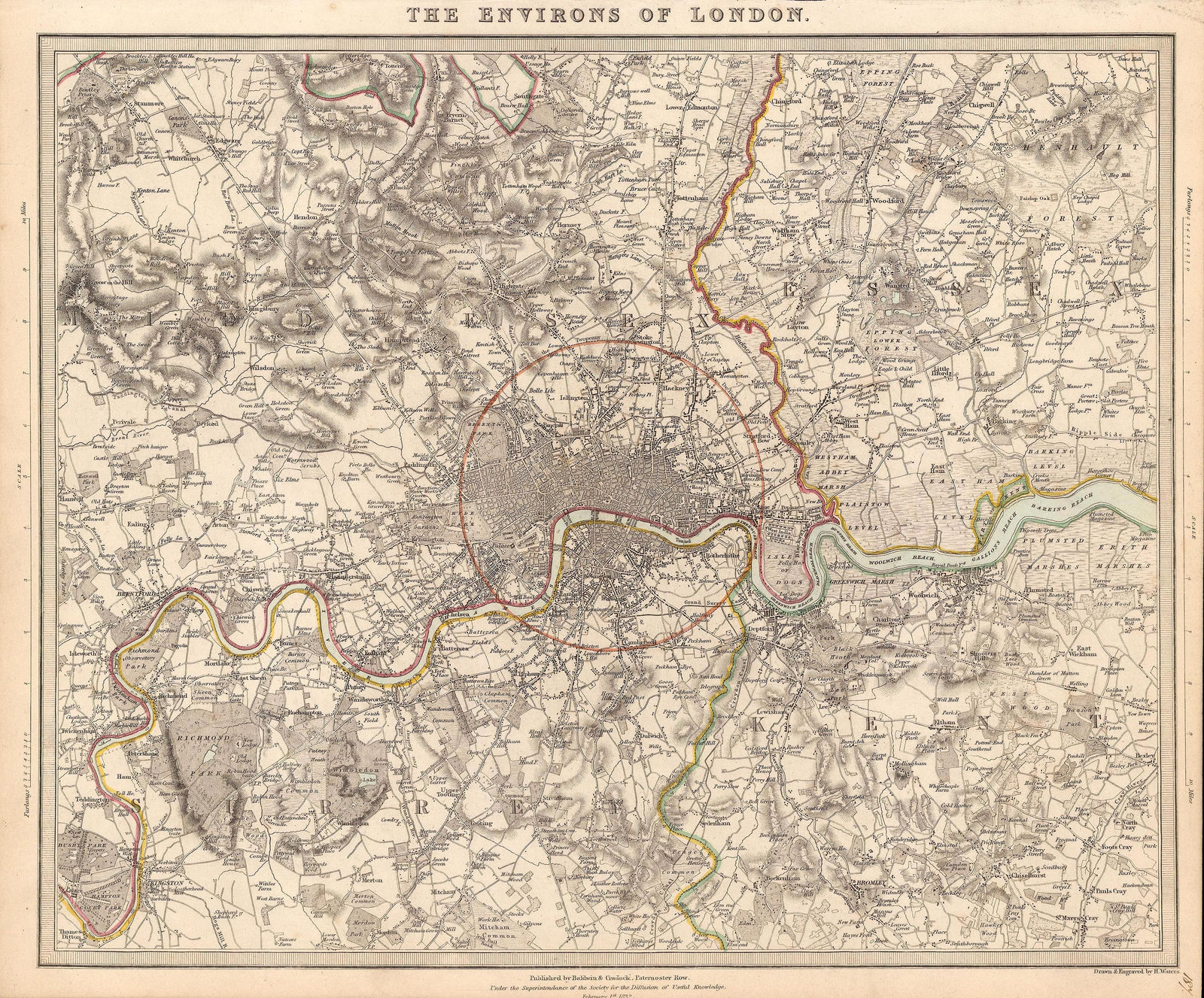 Society for the Diffusion of Useful Knowledge (SDUK), The Environs of London, 1832