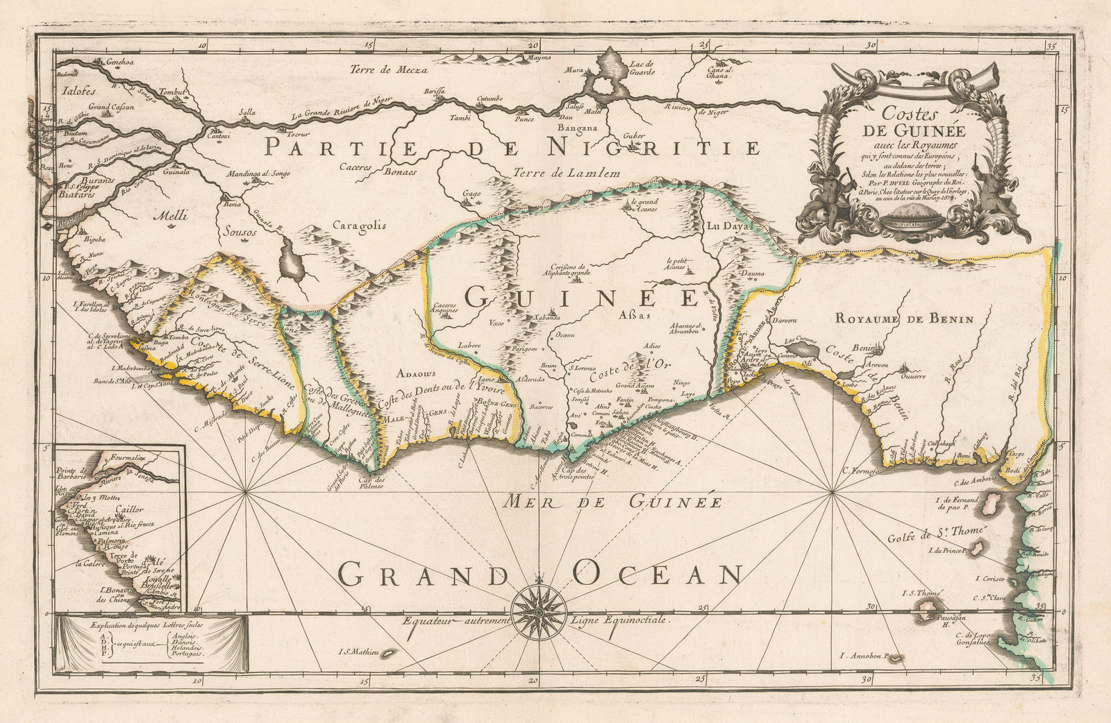Pierre Duval, West Africa & the Gulf of Guinea, 1677