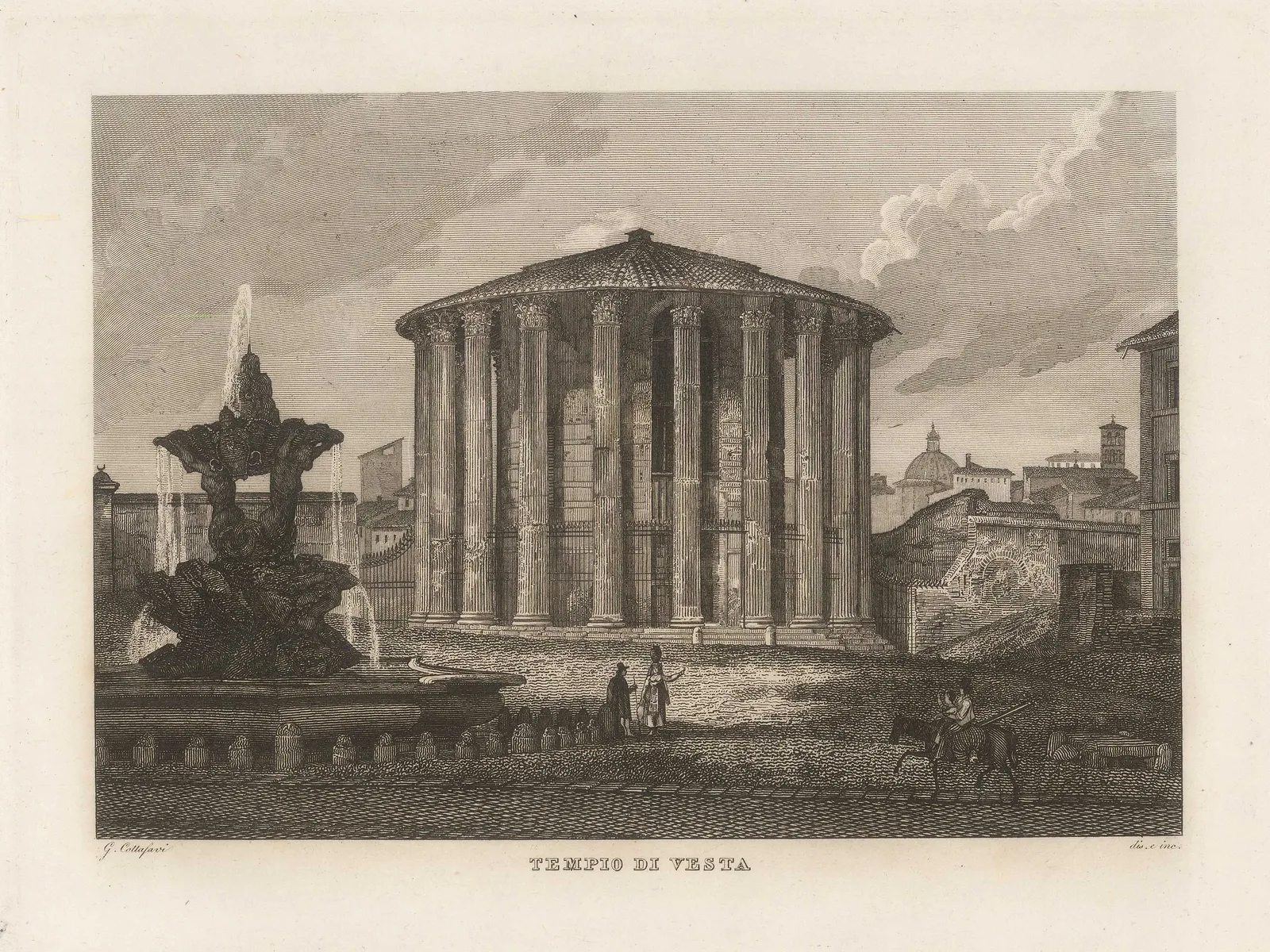 Gaetano Cottafavi, Italy - Rome, Forum, 1843 c.