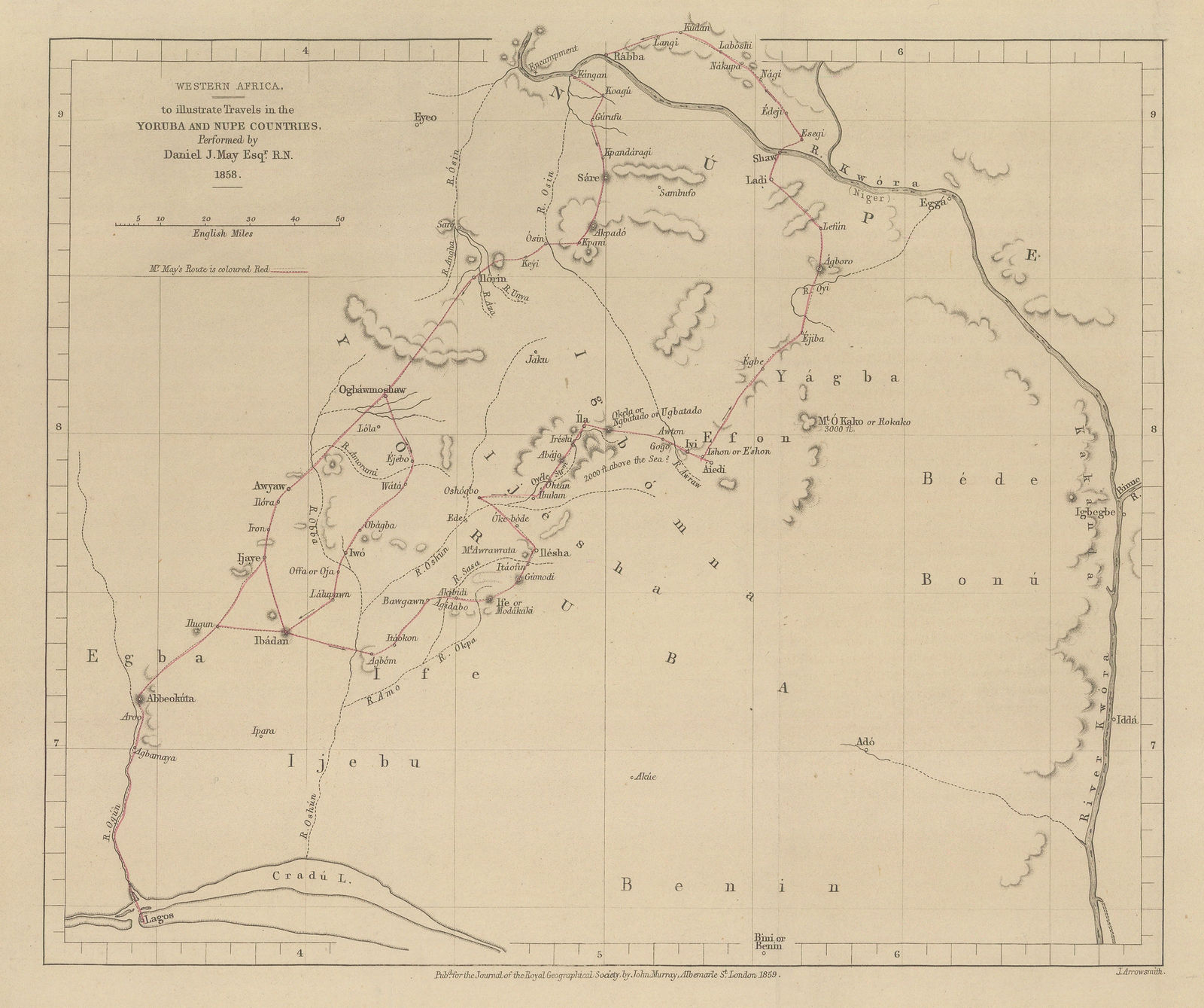 Royal Geographical Society (RGS), Western Africa - To Illustrate Travels in the Yoruba and Nupe Countries, 1859
