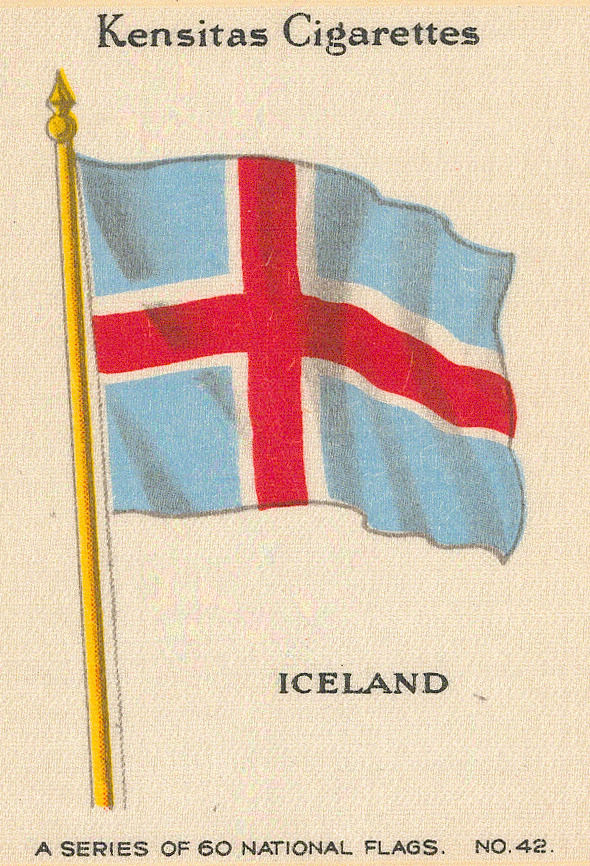 Kensitas Cigarettes, Flags - Iceland, 1920 c.