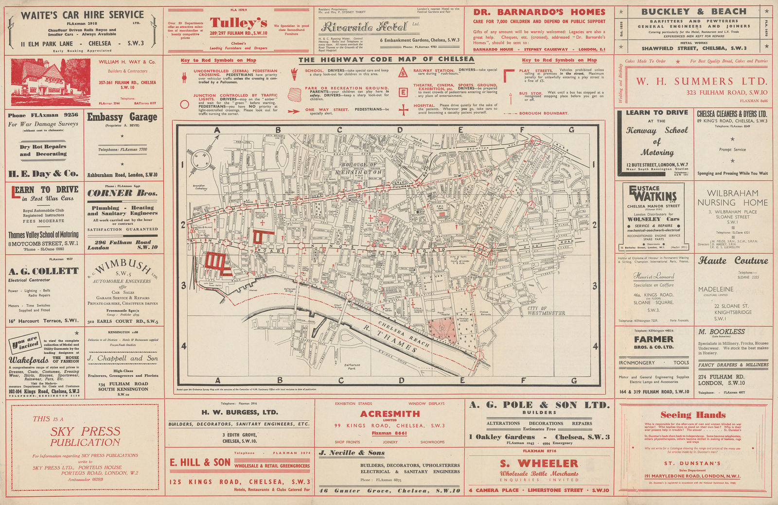 West London Road Safety Committee, The Highway Code Map of Chelsea, 1951