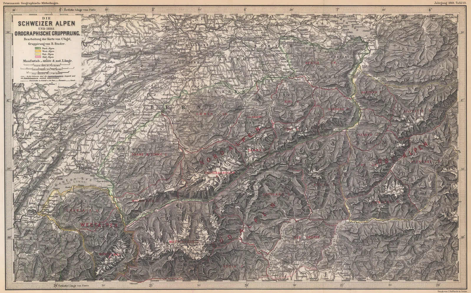 Justus Perthes, The Swiss Alps, 1869