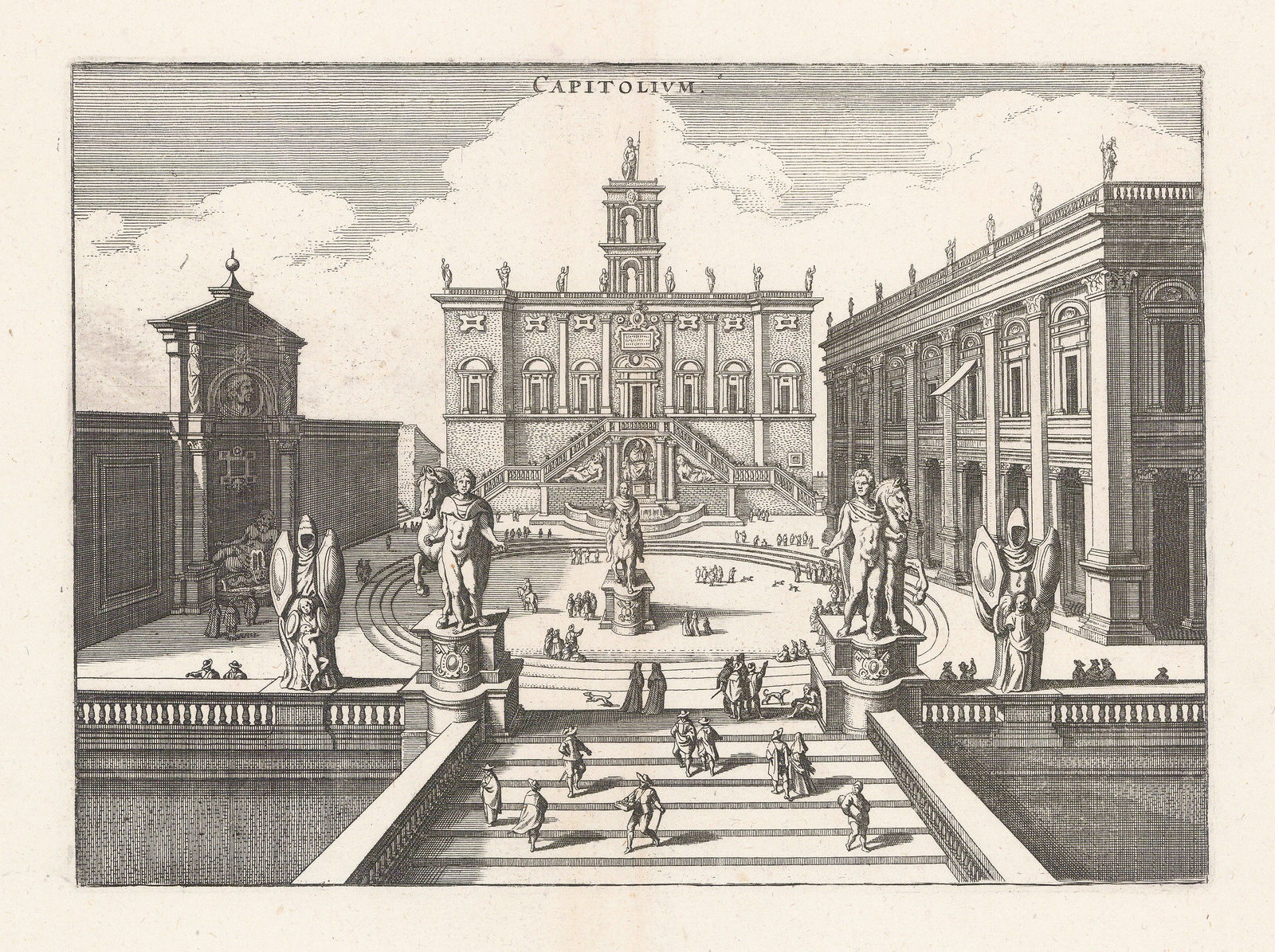 Matthäus Merian, Italy - Rome, Piazza del Campidoglio, 1646