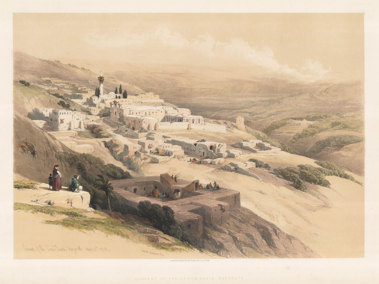 David Roberts, Holy Land - Nazareth, Convent of Terra Santa, 1844