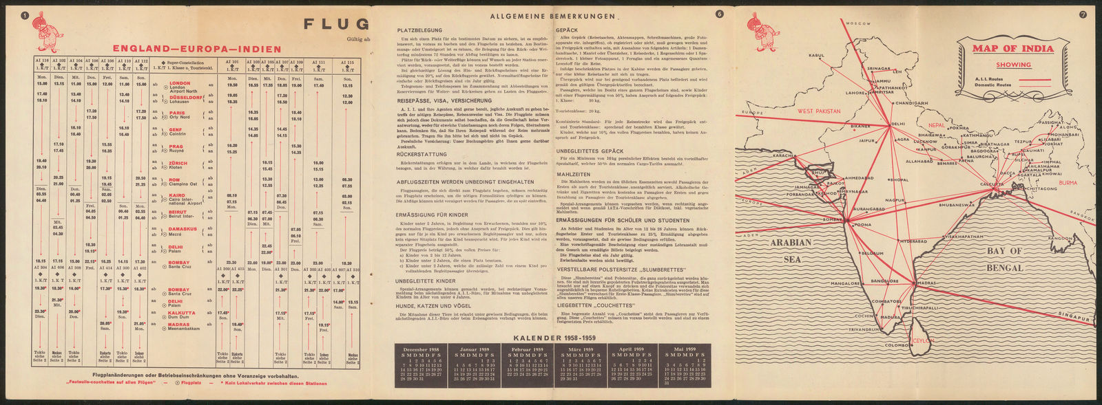Air India, The Route of the Magic Carpet, 1958