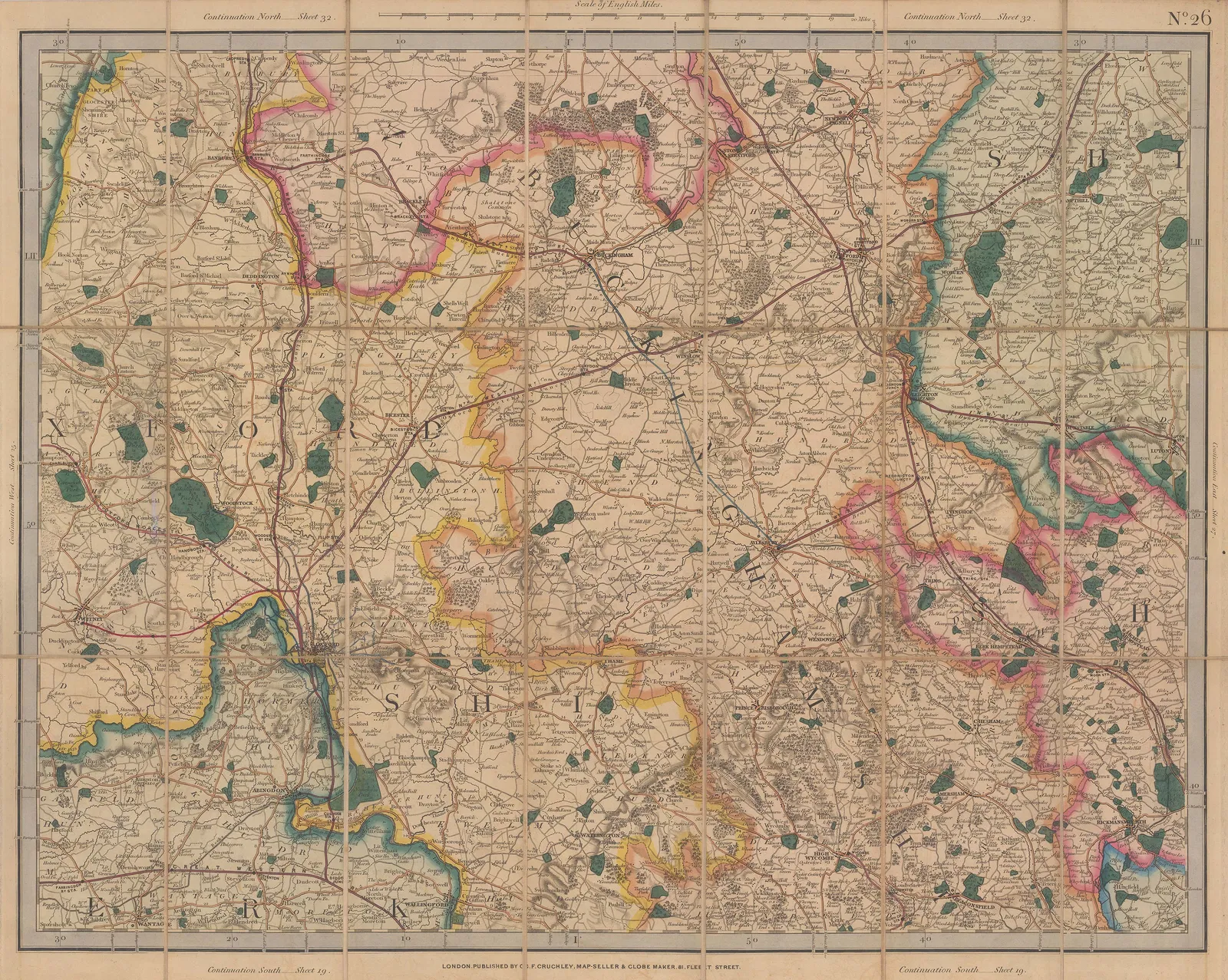 George Frederick Cruchley, Cruchley's Reduced Ordnance Map - Sheet 26, 1860 c.