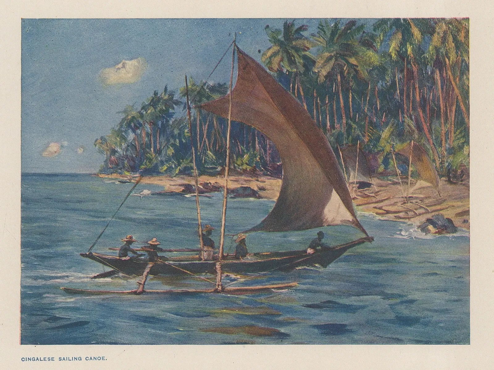Frank Elias, Sri Lanka - Cingalese sailing canoe, 1913