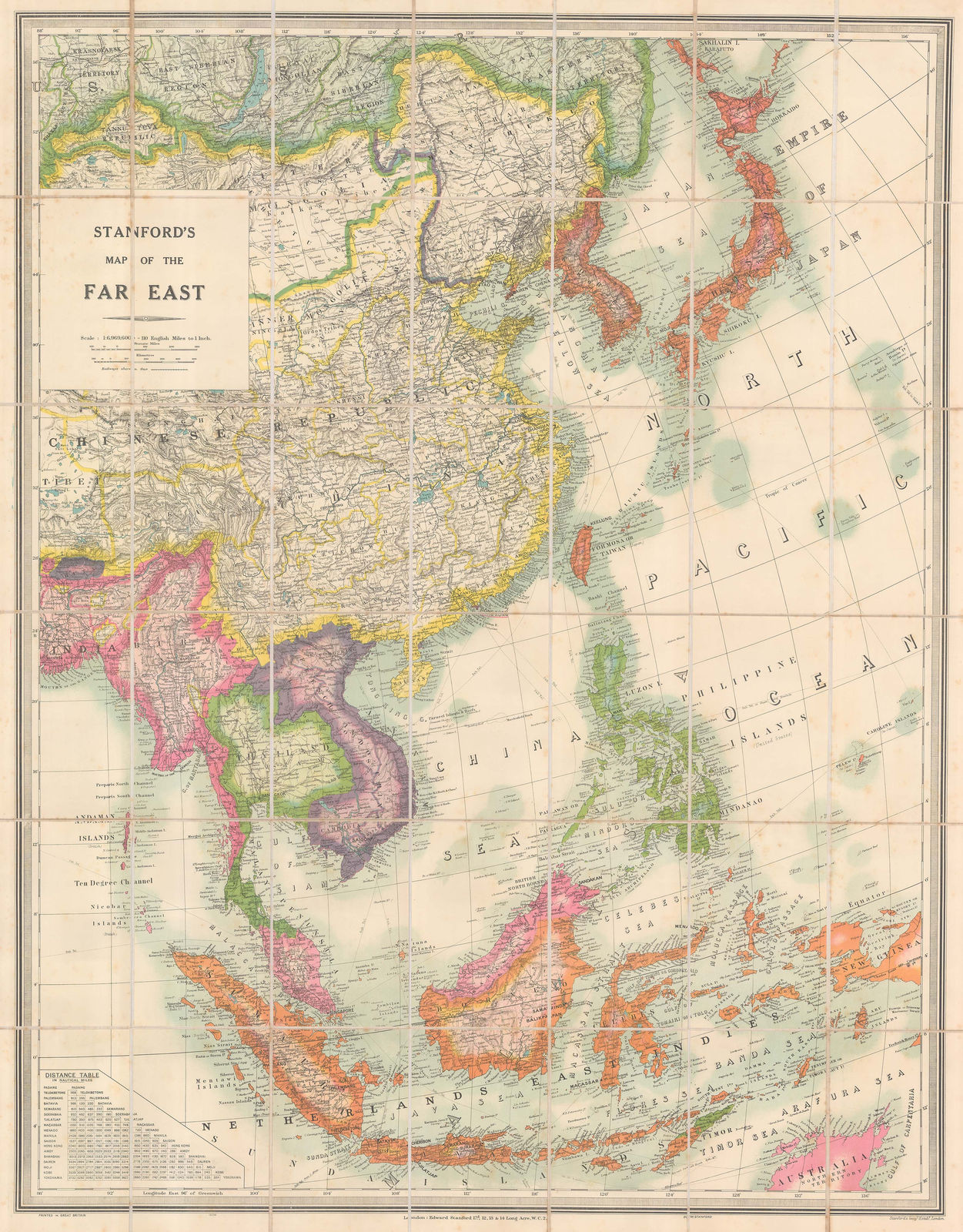 Edward Stanford, Map of the Far East, 1941
