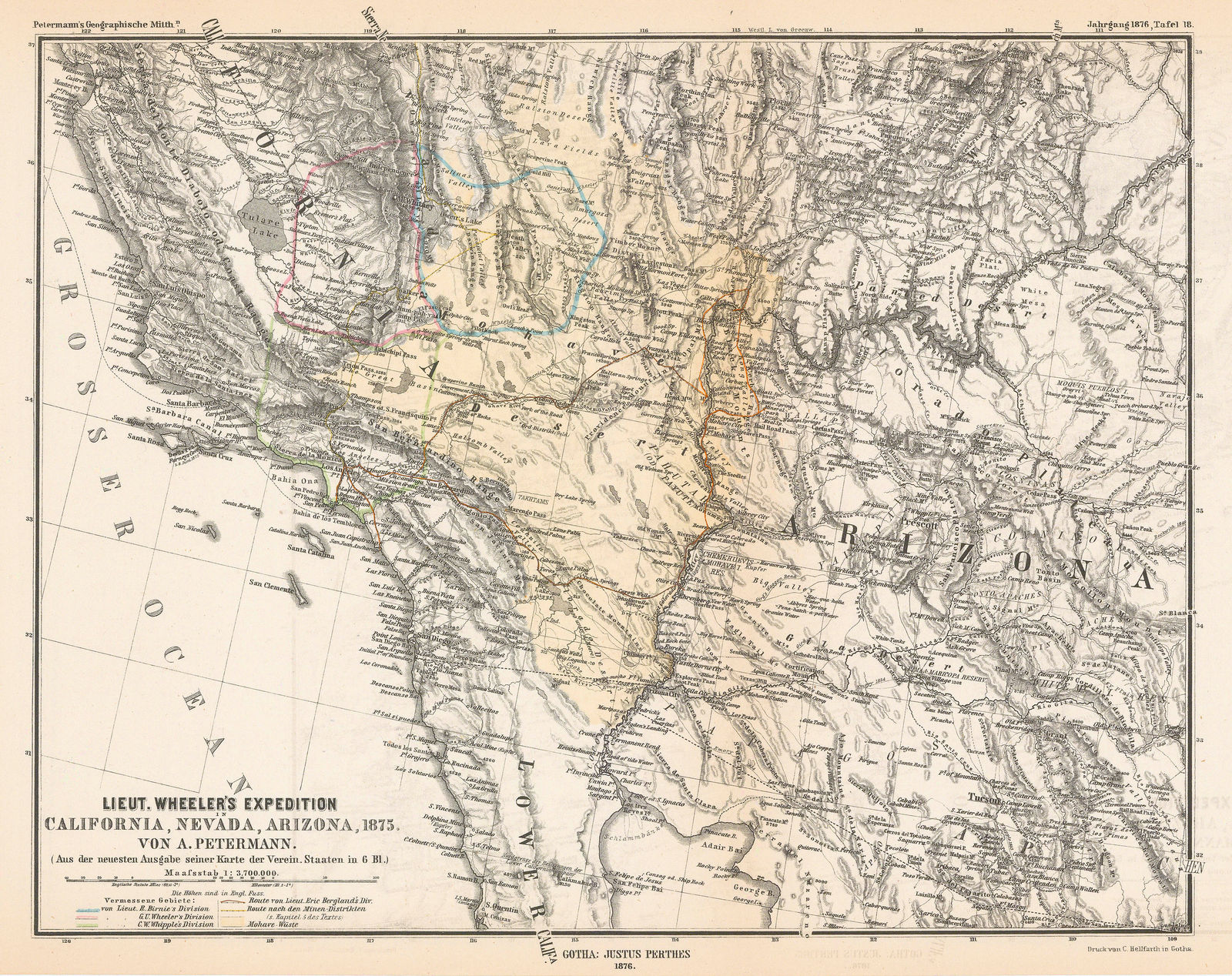Justus Perthes, Lt. Wheeler's Survey of California, Nevada & Arizona, 1876