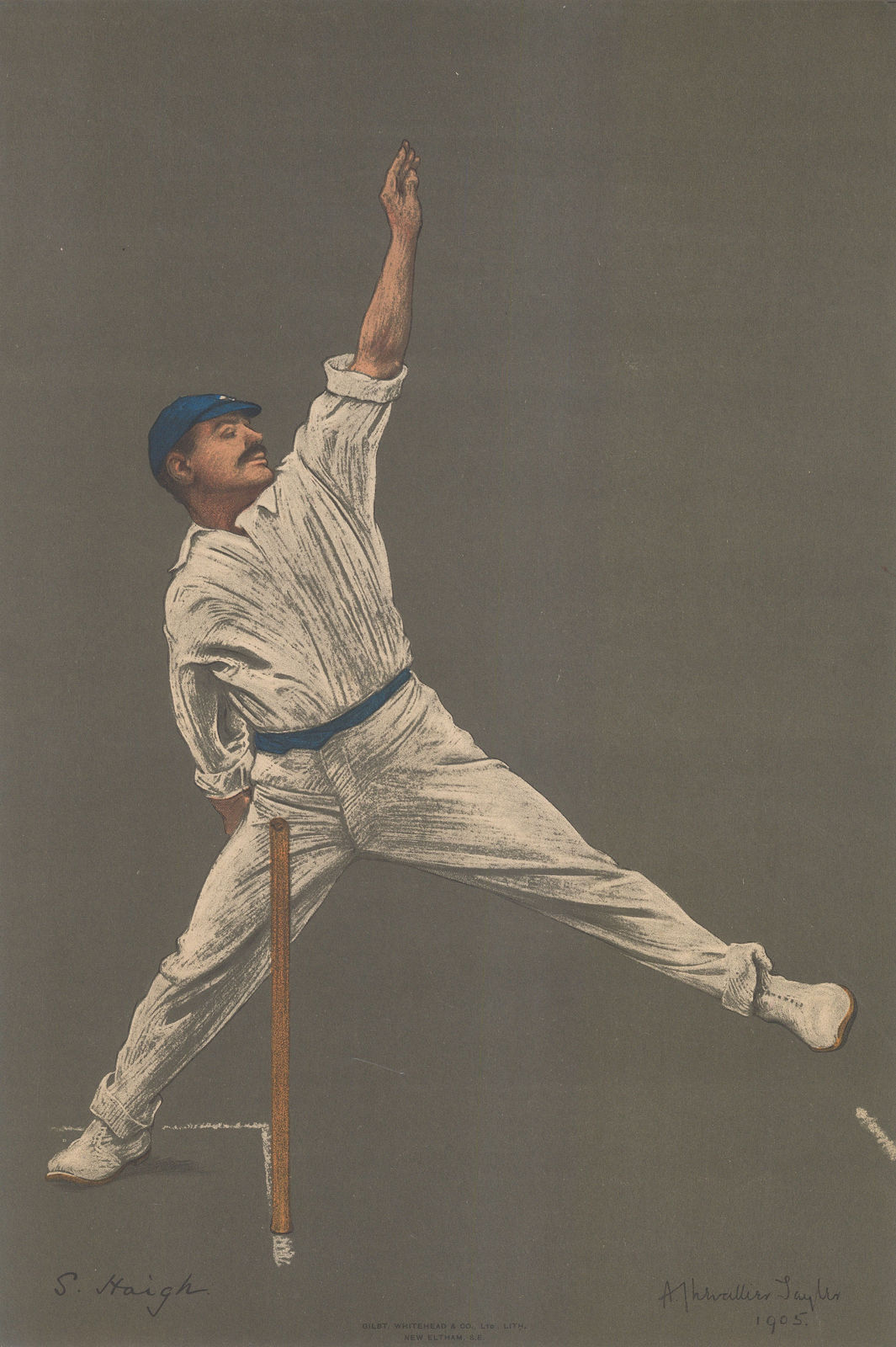 Albert Tayler, Cricket - Portrait, Schofield Haigh, 1905