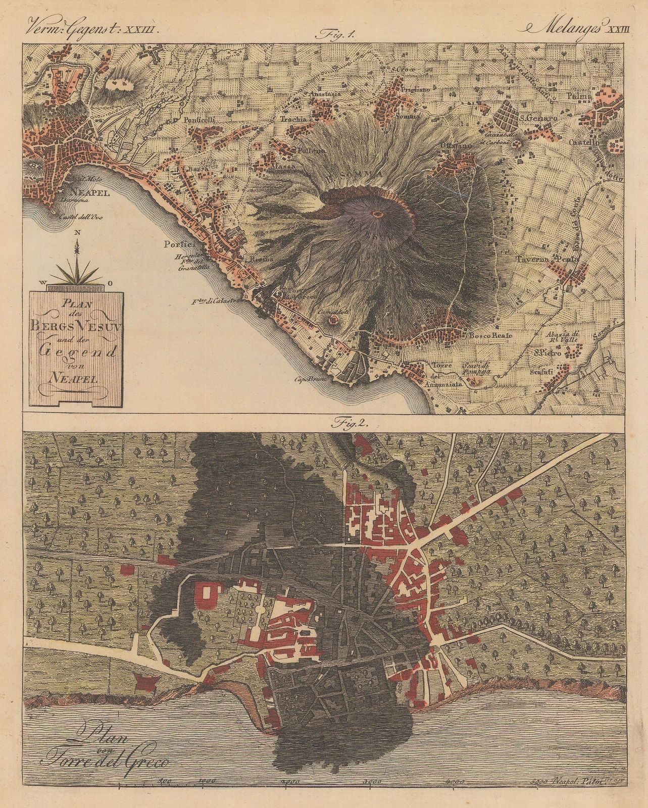 Friedrich Justin Bertuch, Naples and Mt Vesuvius with Torre del Greco, 1798