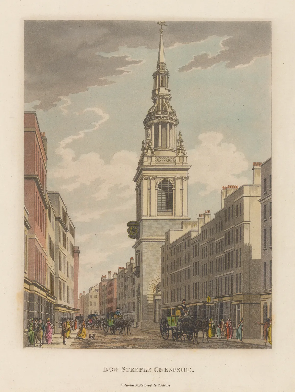 Thomas Malton, London - St. Mary-le-Bow Church, 1798
