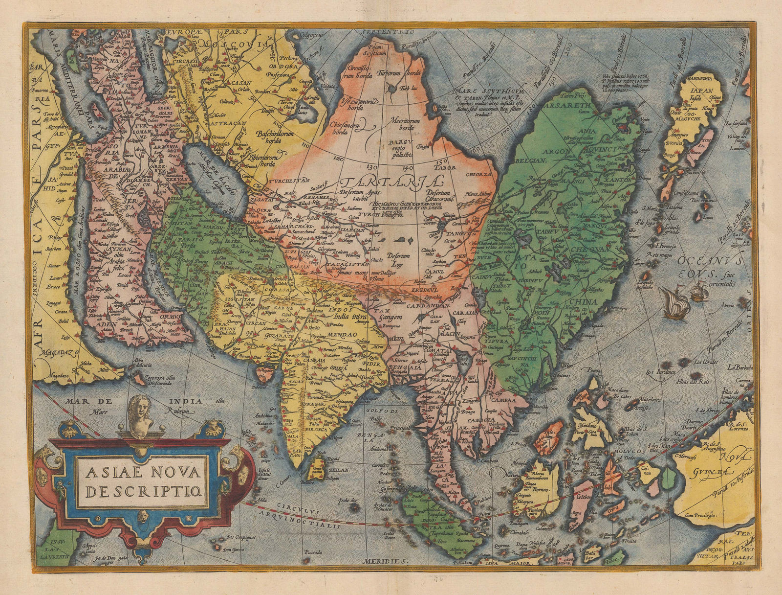 Abraham Ortelius, Asia, 1595