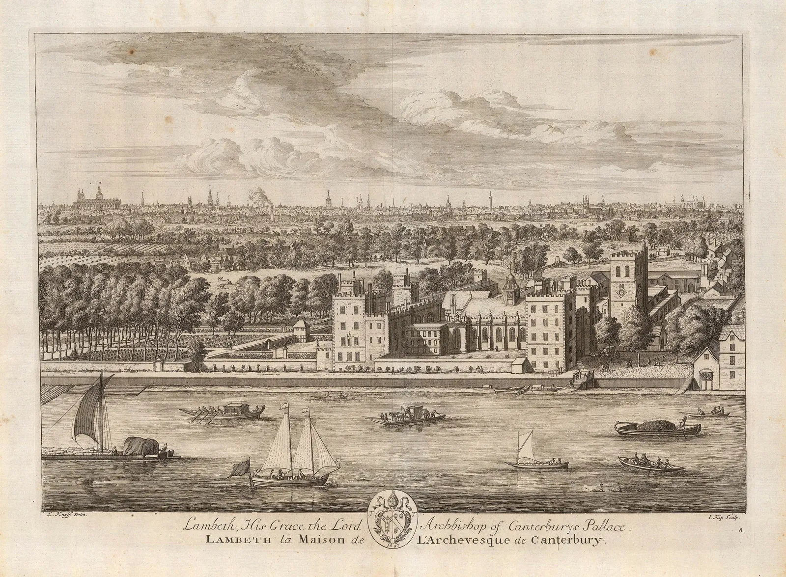 Johannes Kip, London - Lambeth Palace, 1715