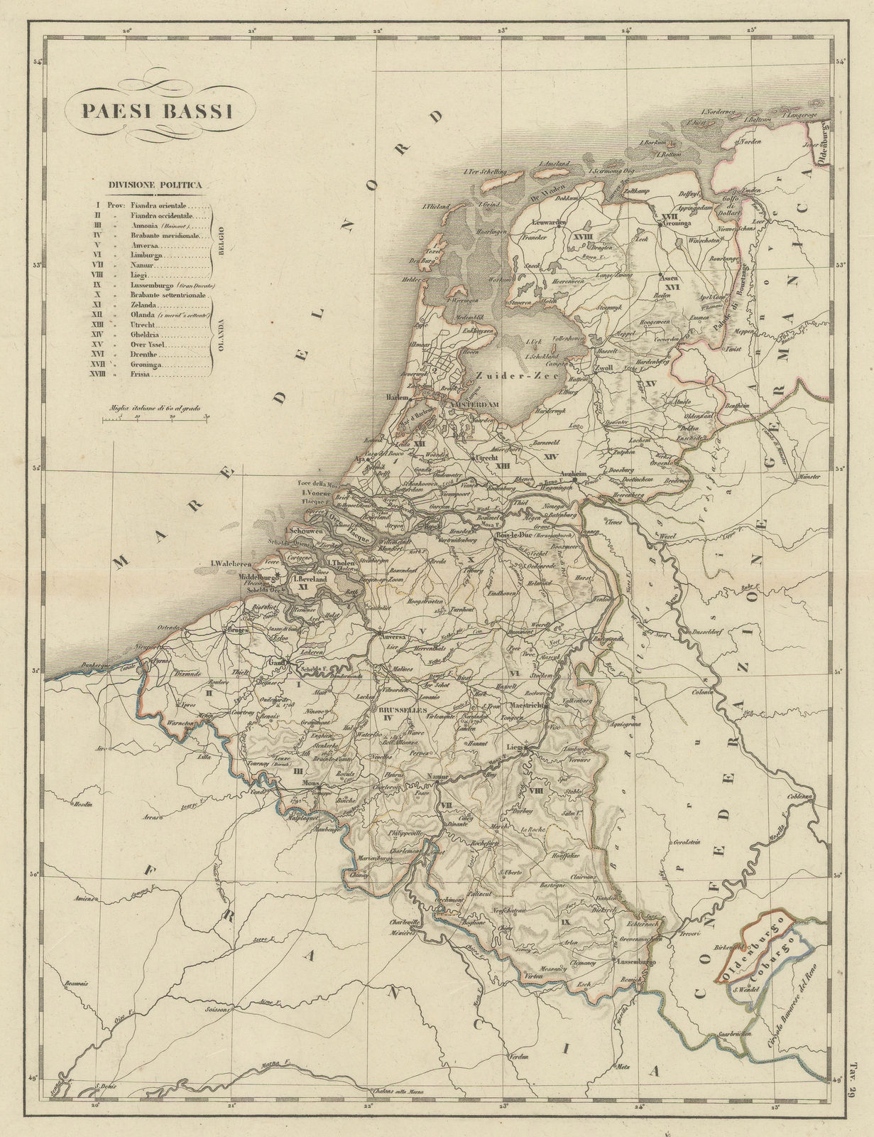 Giovanni Marieni, Netherlands, Belgium and Luxembourg, 1833