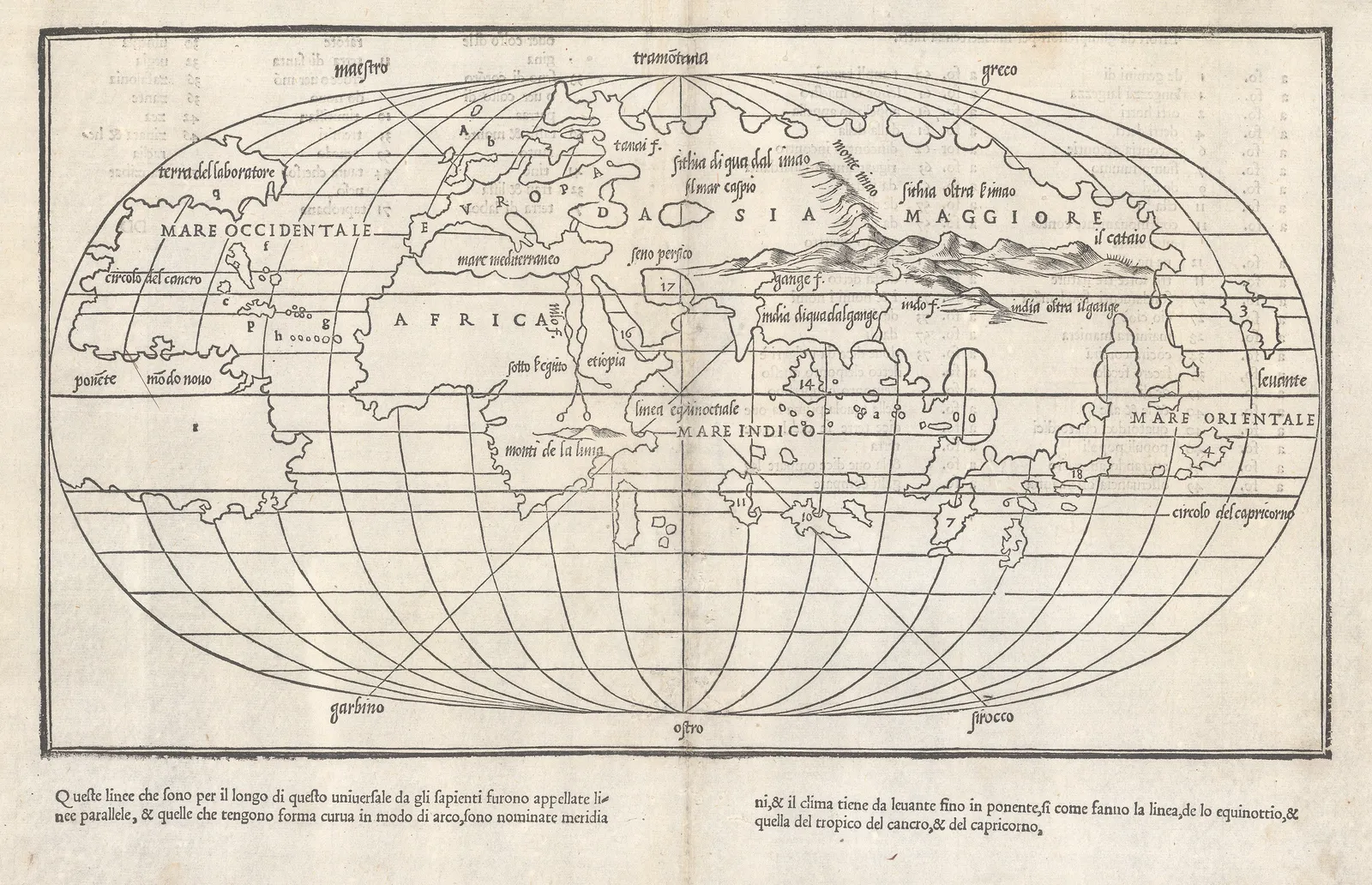 Benedetto Bordone, The Second Oval World Map, 1528