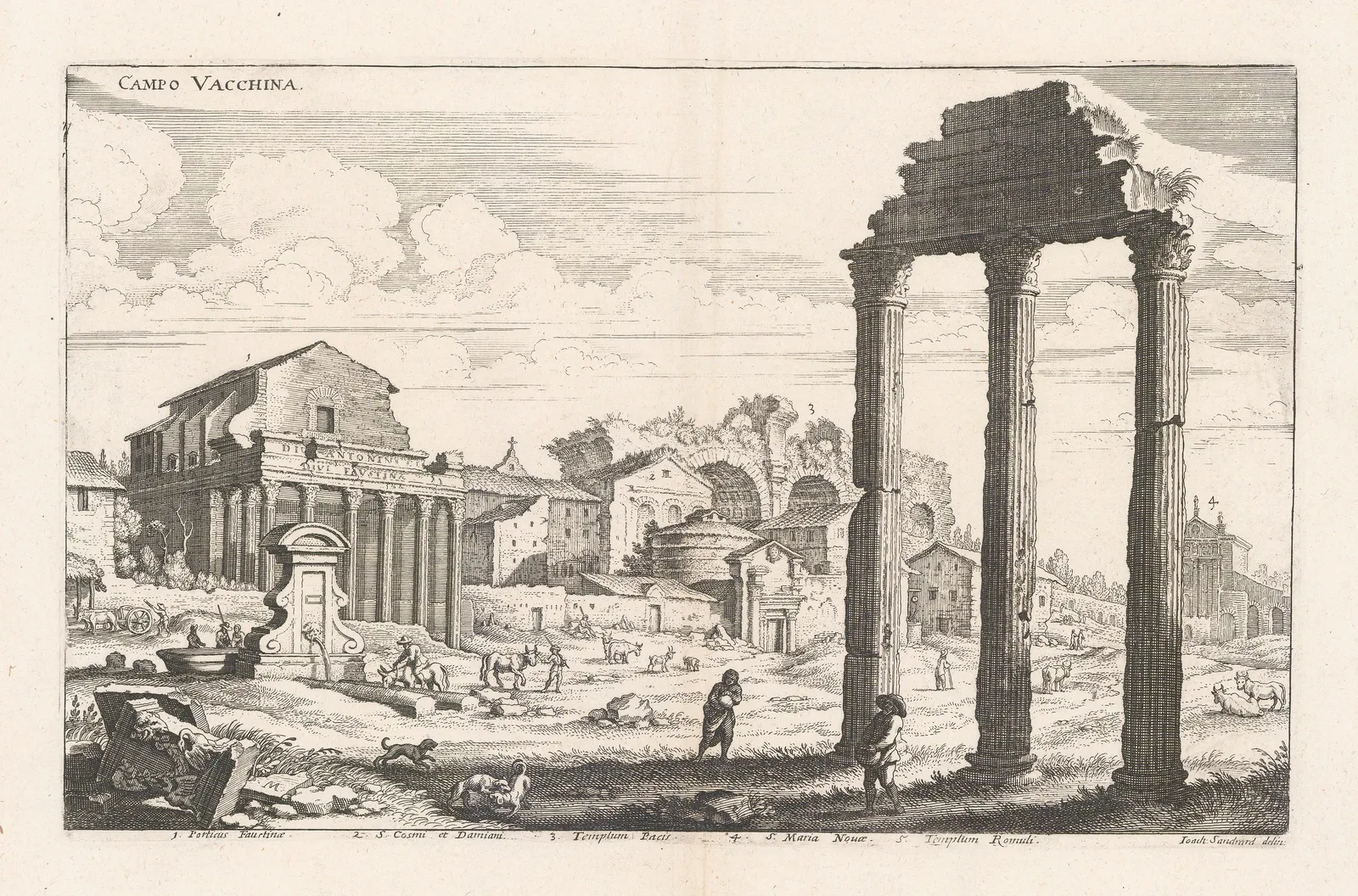 Matthäus Merian, Italy - Rome, Roman Forum, 1646