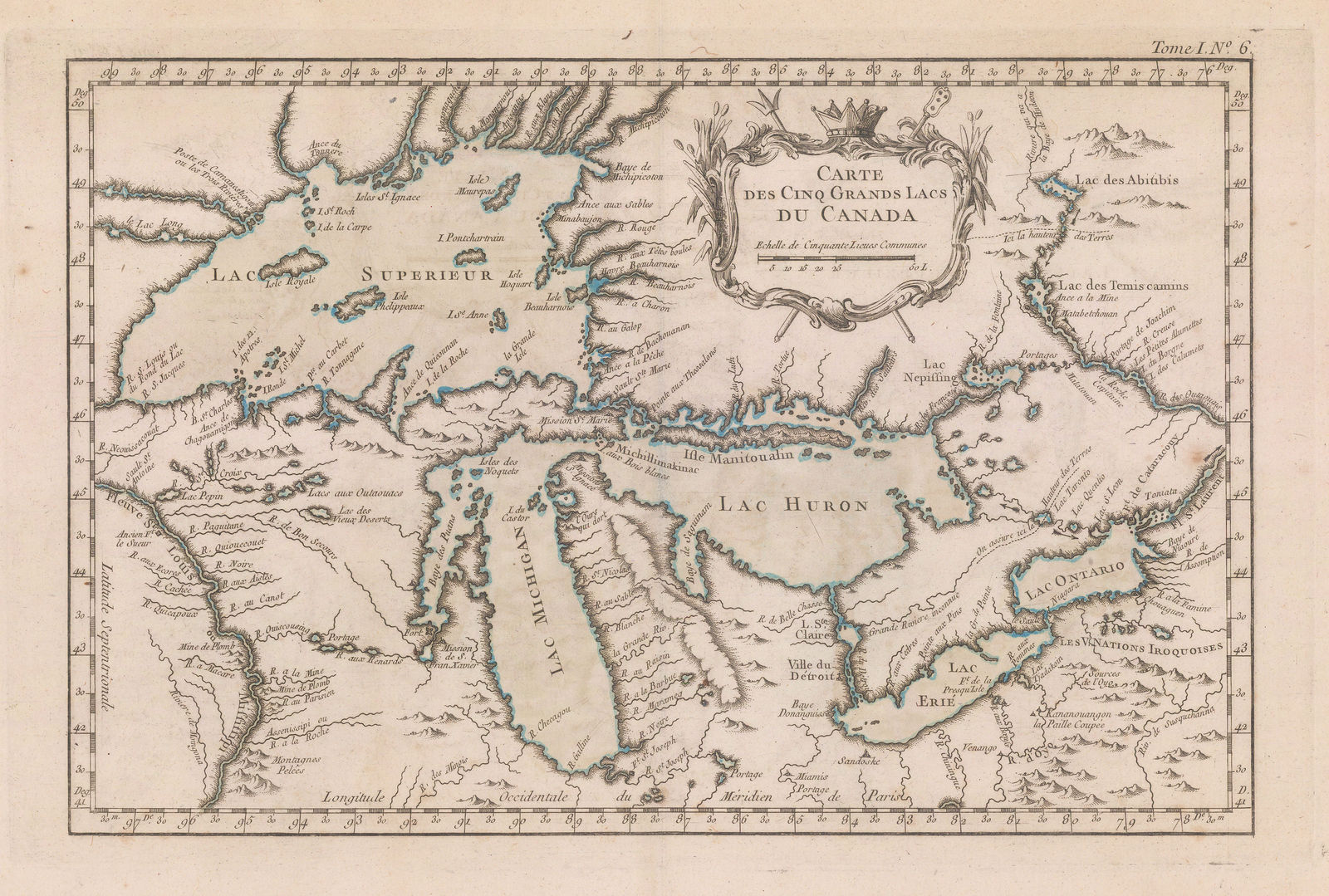 Jacques-Nicolas Bellin, The Great Lakes, 1764