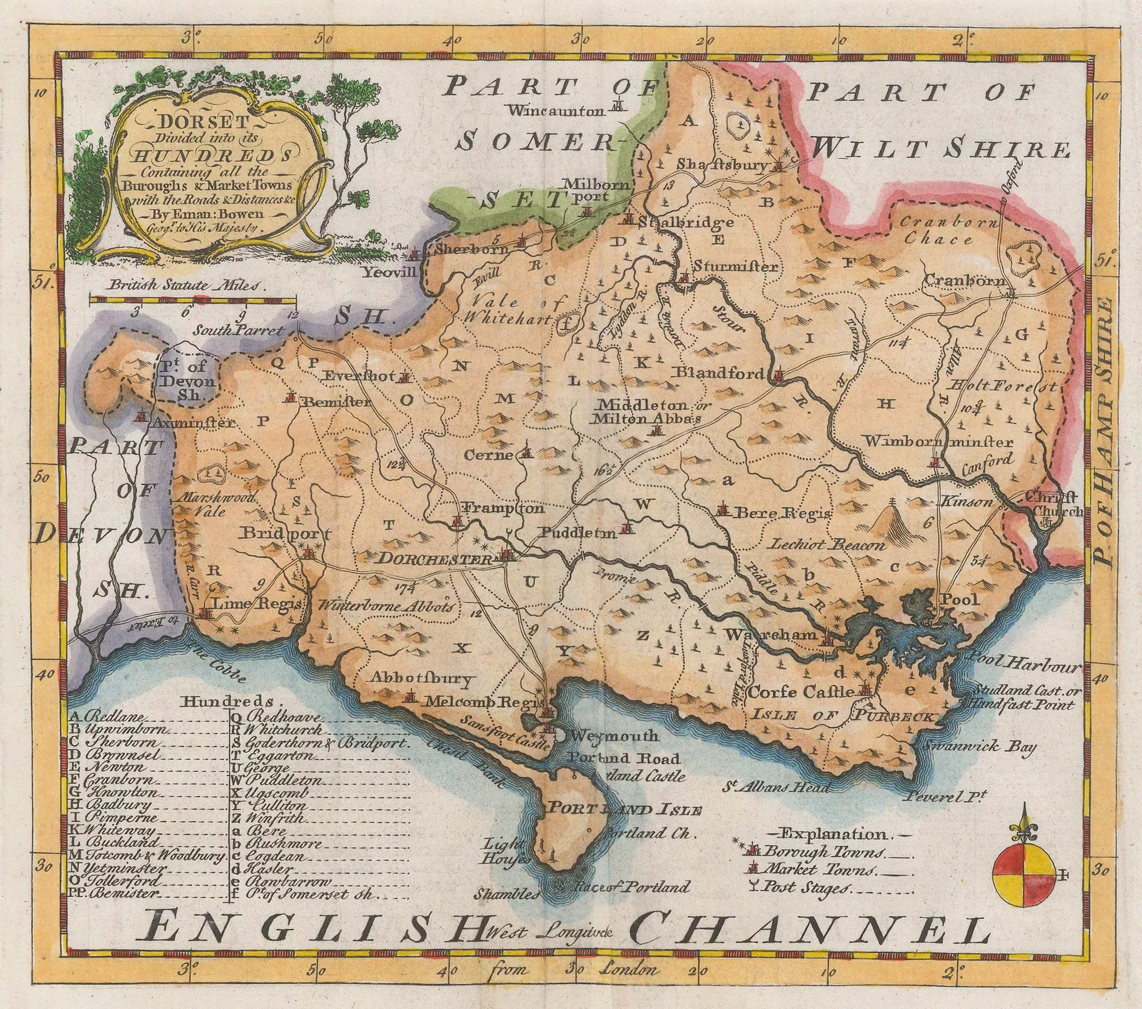 Emanuel Bowen, Dorset, 1762