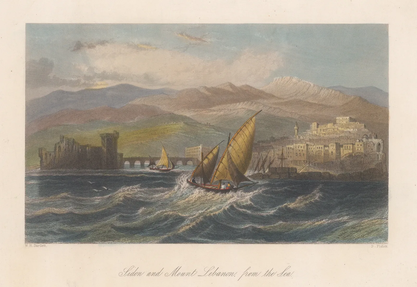 William Bartlett, Lebanon - Sidon, 1840 c.