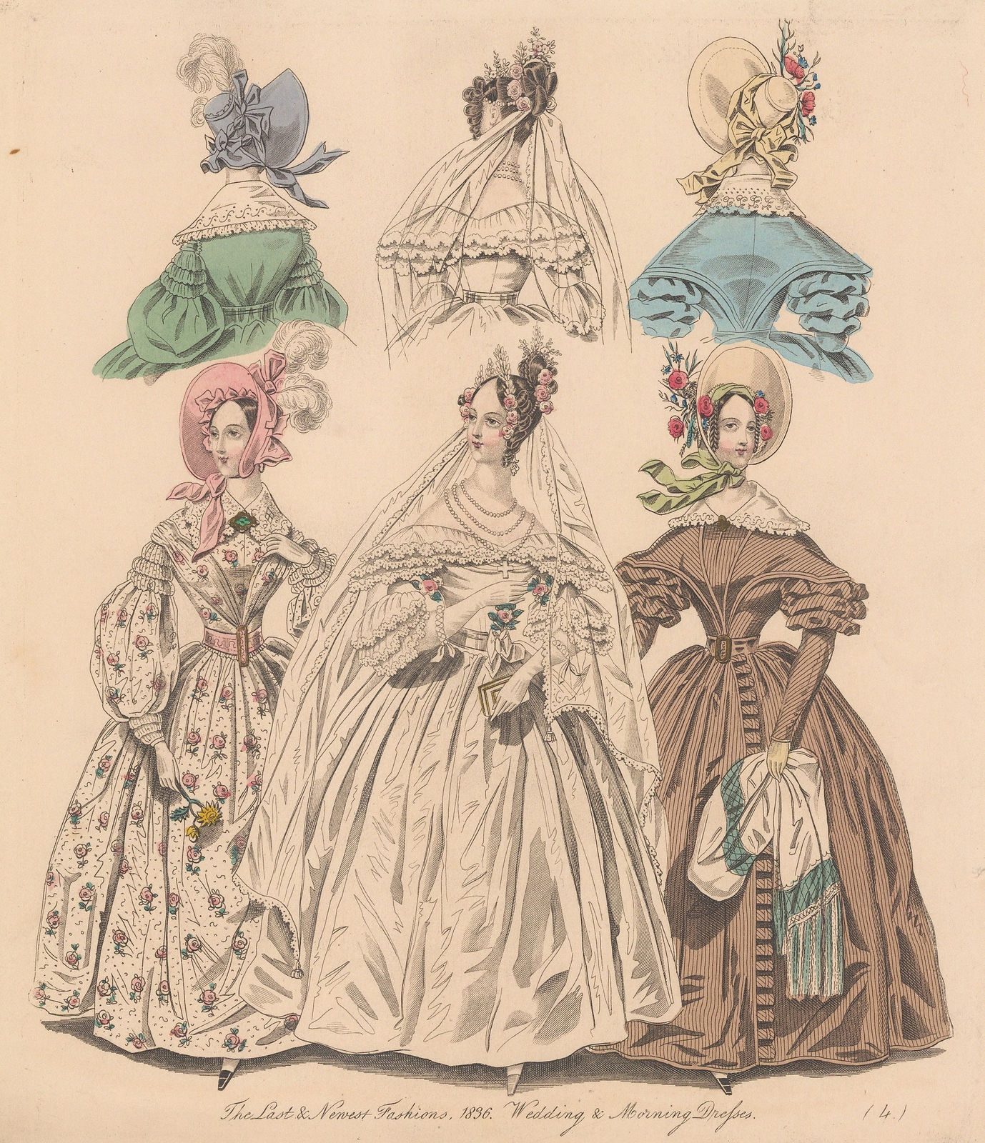 The World of Fashion and Continental Feuilletons, Fashion - Wedding & Morning Dresses, 1836