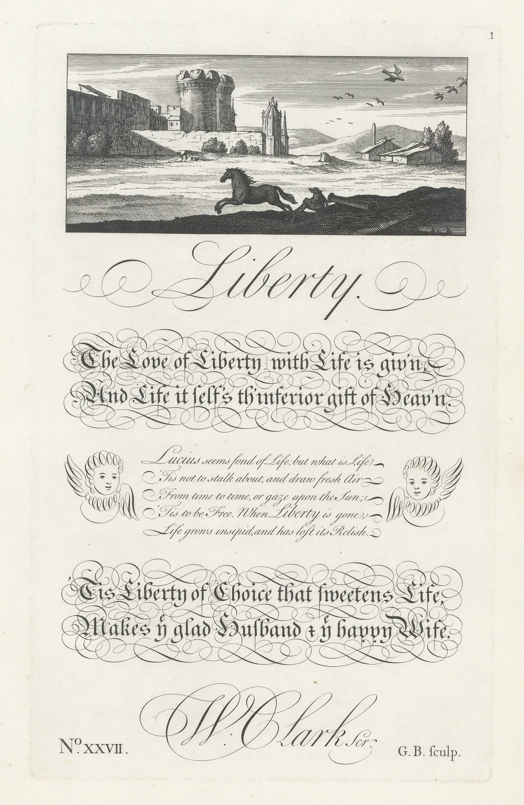 George Bickham, Typography - Liberty, 1738