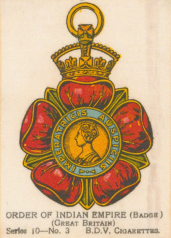 BDV Cigarettes, British Army - Order of Indian Empire, 1920 c.